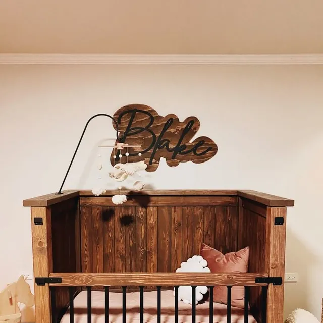 Wooden baby crib