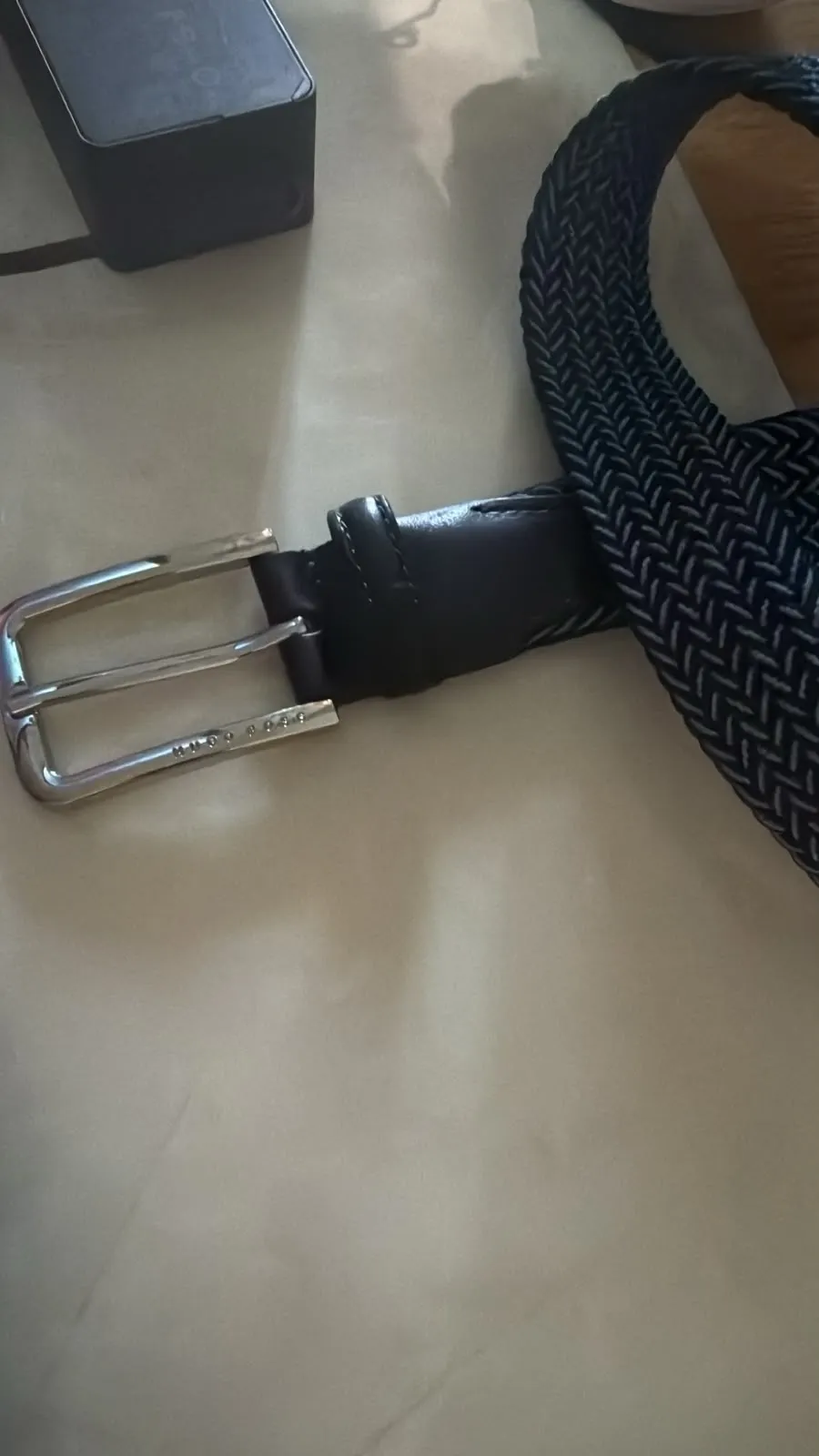 Hugo Boss 85 cm Woven Belt – Navy Blue